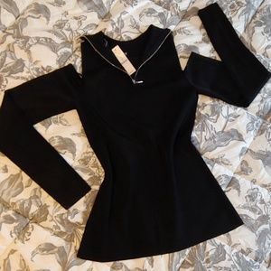 WHBM long sleeve shirt, cold sholder cut out NWT